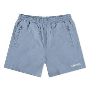 Helmut Lang Steel Blue Swim Trunk Shorts Logo New